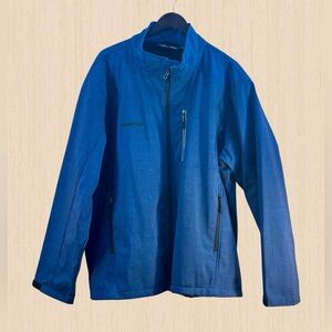Free Tech Softshell Jacket 2XL Navy Print Fleece Lined Stretch Zip